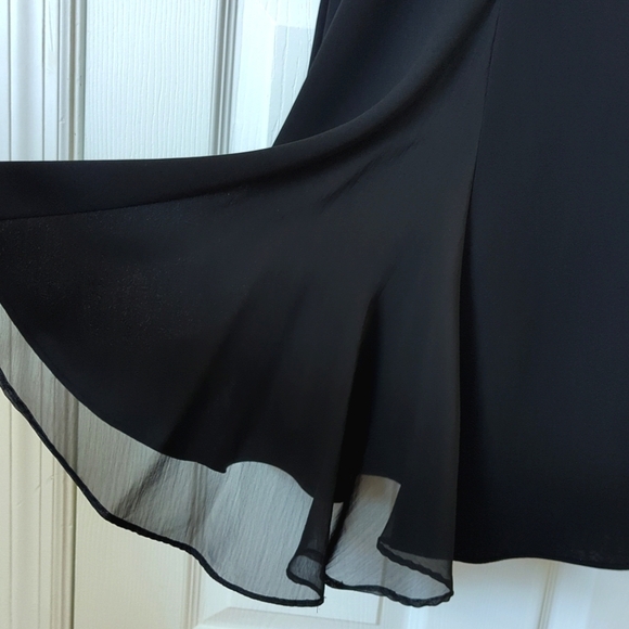 S.L. Fashions 90's Vintage Flutter Sleeve V-neck Midi Sheath Dress Black 10 - Picture 12 of 12